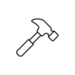Hammer icon Outline set in black and white color