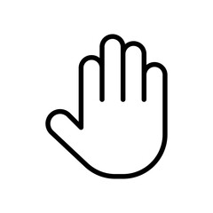 Hand icon Outline set in black and white color