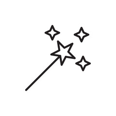 Magic wand icon Outline set in black and white color