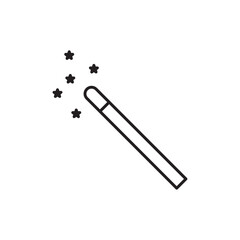 Magic icon Outline set in black and white color