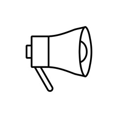 Megaphone icon Outline set in black and white color