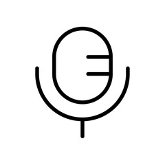 Microphone icon Outline set in black and white color
