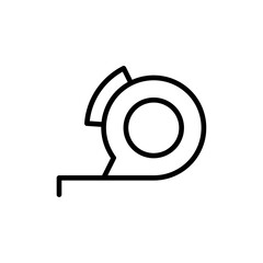 Meter tape icon Outline set in black and white color