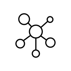 Molecule icon Outline set in black and white color