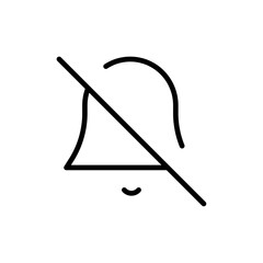 Notification off icon Outline set in black and white color