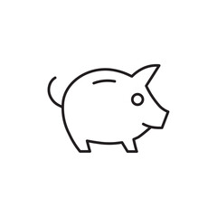Piggy bank icon Outline set in black and white color