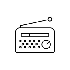 Radio icon Outline set in black and white color