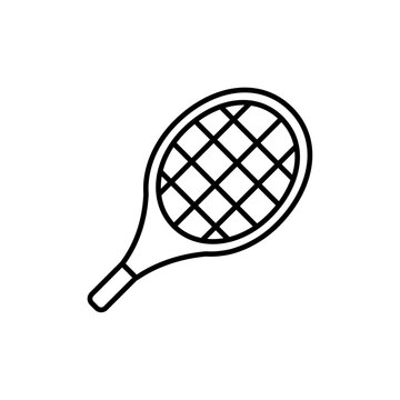 recommend clip art: Racket icon Outline set in black and white color