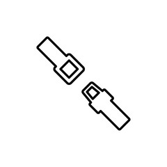 Seat Belt icon Outline set in black and white color