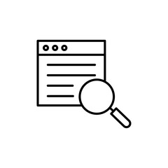 Search online icon Outline set in black and white color