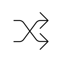 Shuffle icon Outline set in black and white color