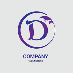 Obraz premium D Initial Nature Leav Logo