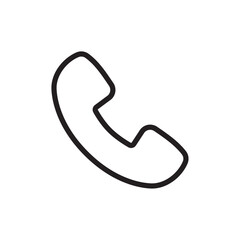 Telephone icon Outline set in black and white color