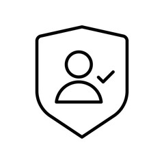 Authentication icon Outline set in black and white color