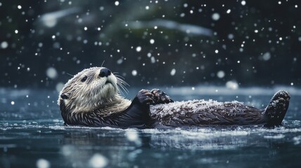 Obraz premium Otter in the Snow