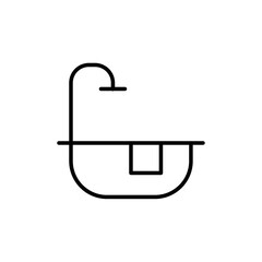Bathroom icon Outline set in black and white color