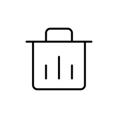Bin icon Outline set in black and white color