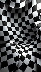 Dynamic checkered pattern creating a sense of movement and depth, ideal for modern design projects or backgrounds.