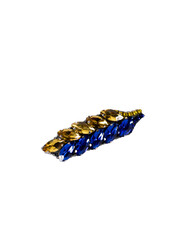 blue and yellow brooch