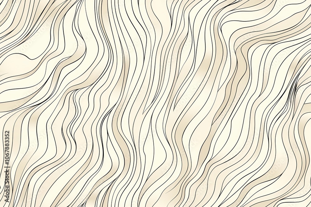 Poster Simple Seamless Pattern with Subtle Curves and Lines