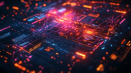 Obraz premium Explore the vibrant world of digital technology visualizations