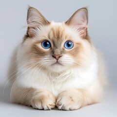 Birman Cat Isolated on White Background