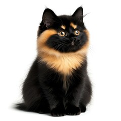 Manx Cat on White Background