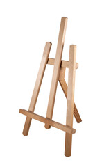 wooden easel isolated on white