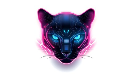 Neon Cyber Animal Sticker Design
