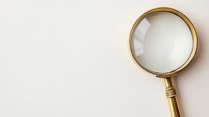 A vintage magnifying glass on a plain background.