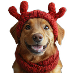 christmas dog with a scarf