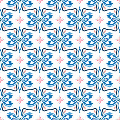 Aztec-Inspired Seamless Damask Textile Pattern Vector