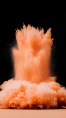Orange Dust Explosion on Black Background  Abstract Art  Design Element