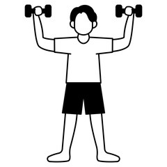 man lifting dumbbells