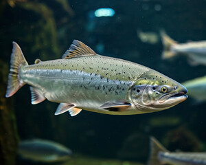 Fototapeta premium Beautiful salmon fish in Aquarium Yokohama, Japan