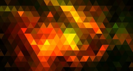 Orange abstract pixel background with triangles