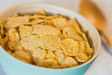 Crispy Corn Flakes in Bowl