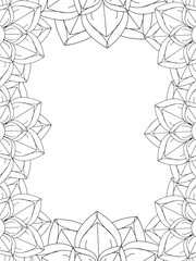 All these designs are hand-drawn and unique 
Flower Border is a Beautiful black and white illustration for adult coloring book,
This is a printable Beautiful Zentangle Coloring page for KDP Interior,