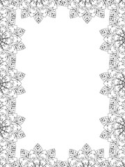 All these designs are hand-drawn and unique 
Flower Border is a Beautiful black and white illustration for adult coloring book,
This is a printable Beautiful Zentangle Coloring page for KDP Interior,
