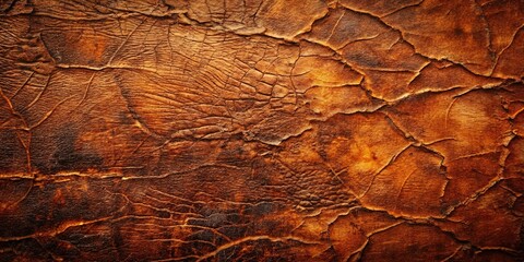 A Rugged Surface of Deep Brown Hues with Intricate Cracked Patterns and Subtle Shimmering Textures