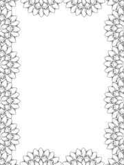 All these designs are hand-drawn and unique 
Flower Border is a Beautiful black and white illustration for adult coloring book,
This is a printable Beautiful Zentangle Coloring page for KDP Interior,
