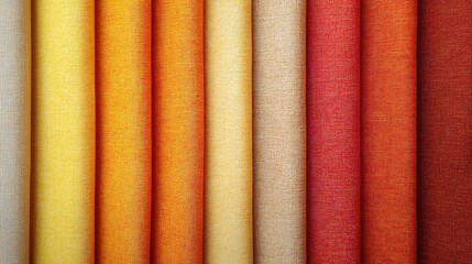 Warm Fabric Swatches in Orange, Yellow, and Red Tones
