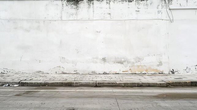 Empty Corner White Concrete Wall - a minimalist and contemporary visual. The clean lines and simplicity of the white concrete wall create a serene and uncluttered atmosphere.