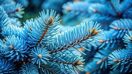 Abstract background of blue spruce branches with selective focus , blue spruce, branches, abstract, background, nature