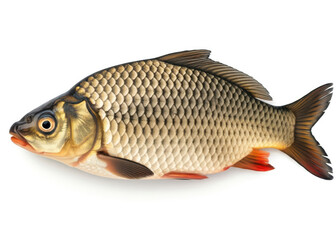 Fototapeta premium fish crucian carp isolated on white, whole fresh fish