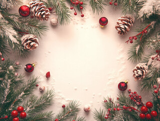 empty template with Christmas border