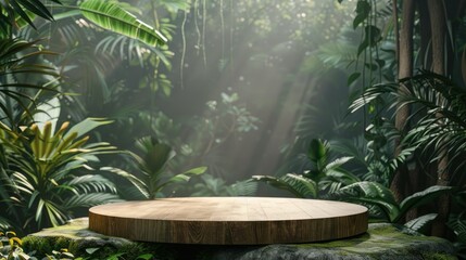 Obraz premium Wooden Platform in a Tropical Rainforest