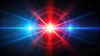 Real red and blue optical lens flare on black background, lens flare, red, blue, optical, glowing, vibrant