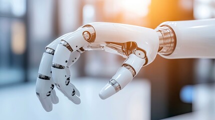 Advanced robotic hand showcasing intricate mechanical design and functionality