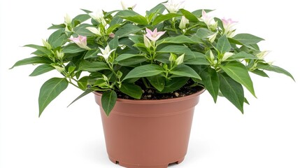 Fototapeta premium Beautiful plant with delicate flowers in a pot